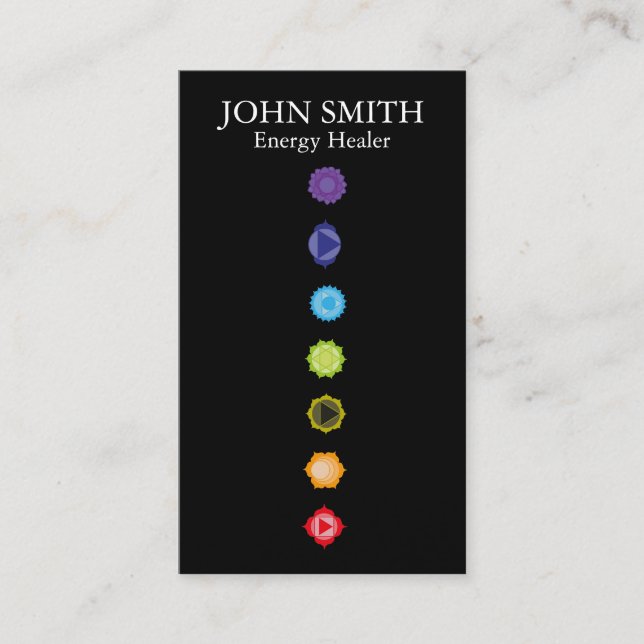 Modern Elegant 7 Chakras Kundalini Healer Rainbow Visitkort (Framsida)
