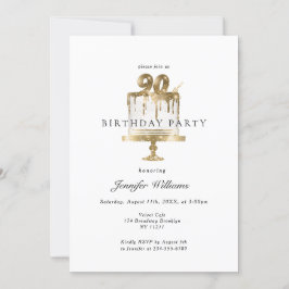 Modern, elegant 90. födelsedagsinbjudan inbjudningar