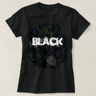 MODERN ELEGANT ABSTRAKT ART BLACK T SHIRT