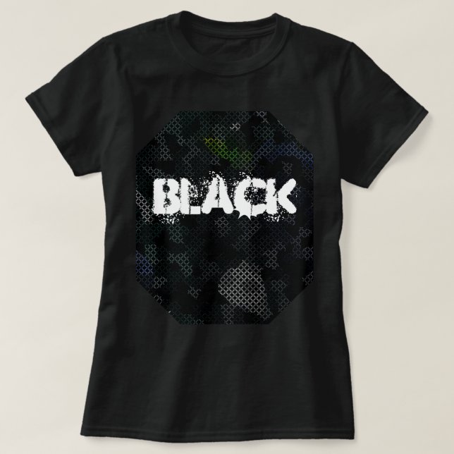 MODERN ELEGANT ABSTRAKT ART BLACK T SHIRT (Design framsida)