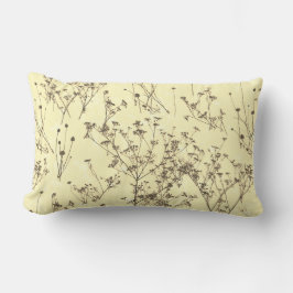 Modern Elegant Abstrakt Beige Cream Wildblommor Lumbarkudde