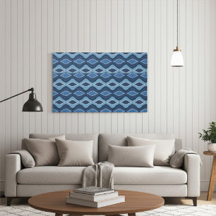 Modern, Elegant Abstrakt Blåskriksmönster Canvastryck