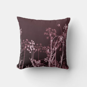 Modern Elegant Abstrakt Burgundy Red Blommigt Kudde