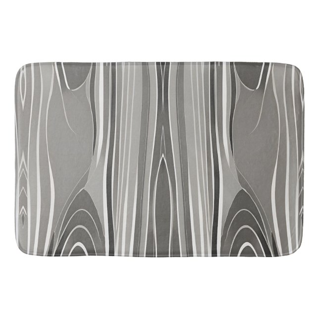 Modern Elegant Abstrakt Grått Geometric Mönster Badrumsmatta (Framsidan)