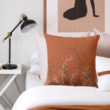 Modern Elegant Abstrakt Rust Brown Grått Flowers