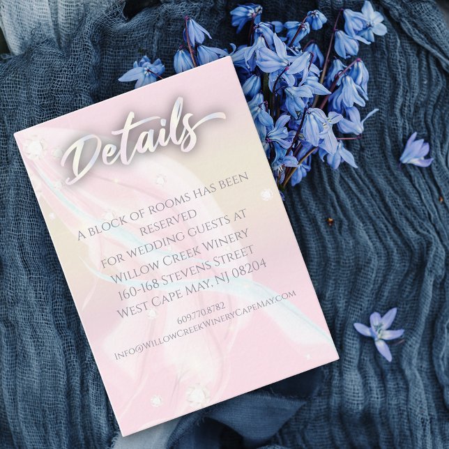 Modern Elegant Abstrakt Soft Peach Rosa Bröllop Tilläggskort (Skapare uppladdad)