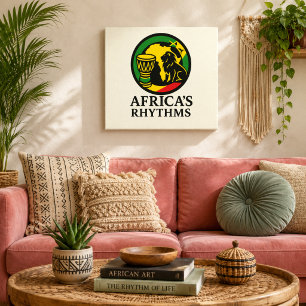 Modern Elegant Afrikansk Lejon Trumma Canvastryck