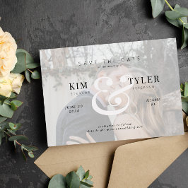 Modern elegant anpassningsbar fotoöverlägg bröllop spara datumet