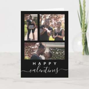 Modern Elegant Anpassningsbar Photo Collage Valent Kort