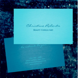 Modern Elegant Aqua Teal Beauty Advisor Visitkort