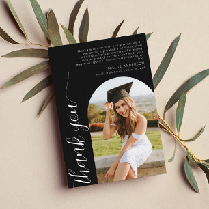 Modern Elegant Arch-fotoskript Studenten Black Tack Kort