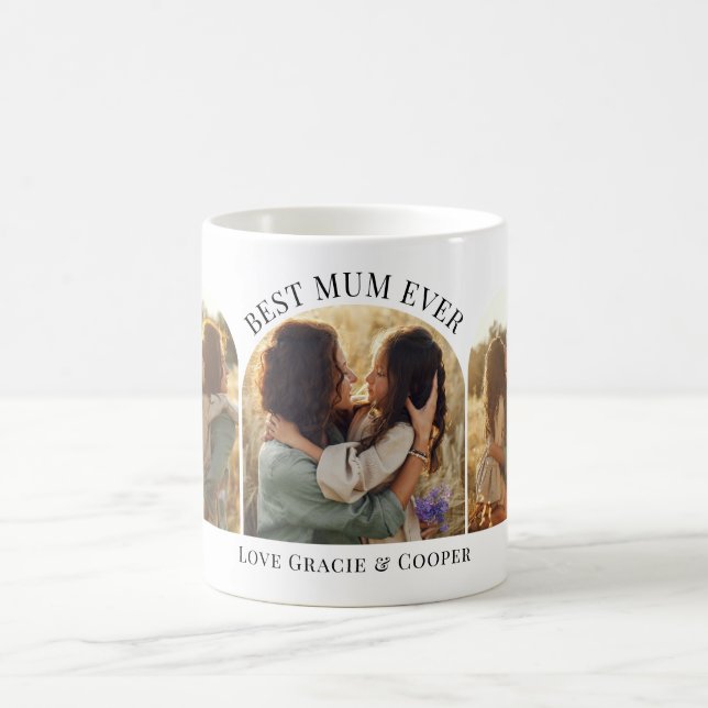 Modern elegant Arch Multi-Photo best morsa Kaffemugg (Center)