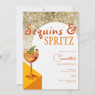 Modern Elegant Arch Sequins Spritz Sommardag Inbjudningar