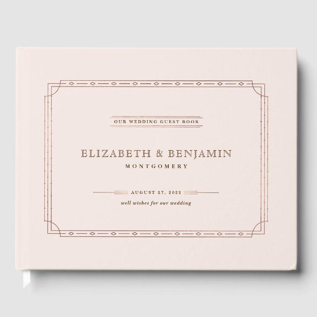 Modern Elegant Art Deco  Ro Guld Gästböcker (Framsida)