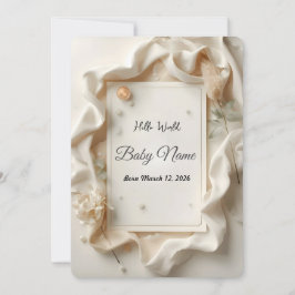 Modern Elegant Baby Announcement Card Julkort