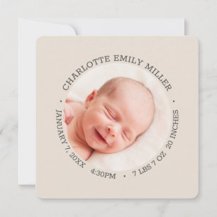 Modern Elegant Baby födelsetal för födelseattentat Meddelande