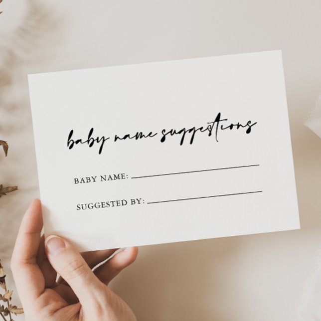 Modern Elegant Baby Namn förslagskort Visitkort (Skapare uppladdad)