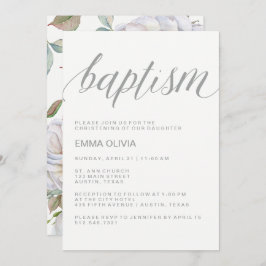 Modern Elegant Baptism | Fintvätt av Blommigt Inbjudningar
