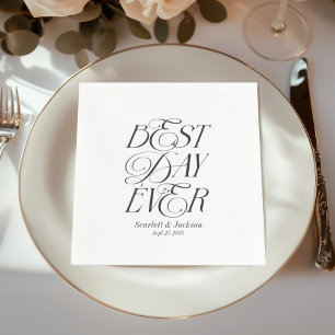 Modern Elegant, bästa dag någonsin, Calligraphy Br Pappersservett