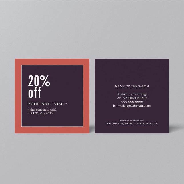 Modern Elegant Beauty Mode Coupon Rabattkort (Skapare uppladdad)