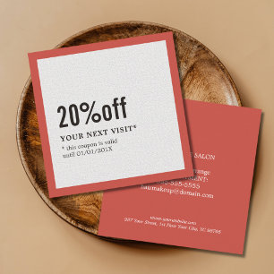 Modern Elegant Beauty Salon Coupon Rabattkort