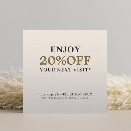 Modern Elegant Beauty Salon Coupon Rabattkort