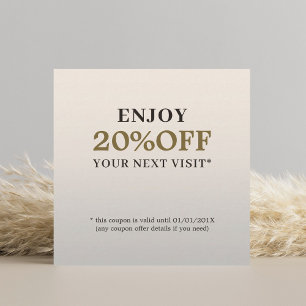 Modern Elegant Beauty Salon Coupon Rabattkort