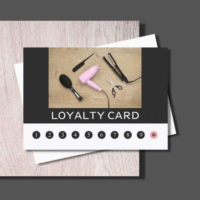 Modern Elegant Beauty Salon Hair Loyalty Card Lojalitetskort (Skapare uppladdad)