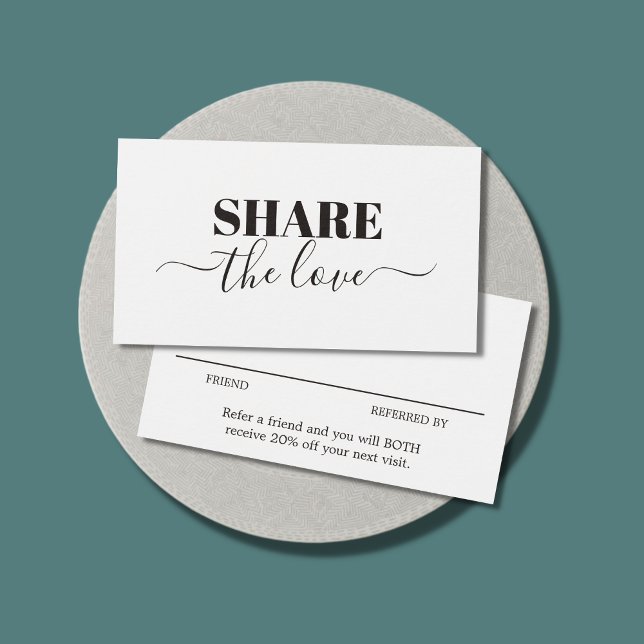 Modern Elegant Beauty Salon Referral Visitkort (Skapare uppladdad)