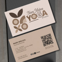Modern Elegant Beige Brown Aesthetic Yoga Studio