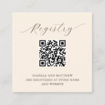 Modern Elegant Beige Lägg till QR-kod i presentreg