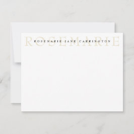 Modern Elegant Beige Personal Stationery Anteckningskort