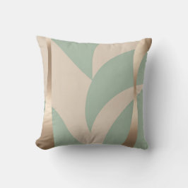 Modern Elegant Beige & Soft Grönt Guld-dekoration Kudde