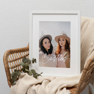Modern Elegant Besties-foto för bästa vänner Poster