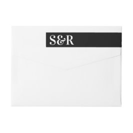 Modern Elegant Big Monogram fet enkel Bröllop Etikettband