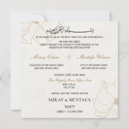 Modern Elegant Bismillah Islamic Muslim Bröllop Inbjudningar
