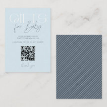 Modern Elegant Blå Presentar Baby Shower QR-kod
