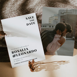 Modern Elegant Black and White bröllop Inbjudningar