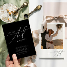 Modern Elegant Black and White Bröllop