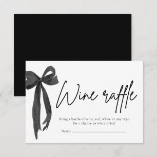Modern Elegant Black Bow Vin Raffle Game Biljett Inbjudningar