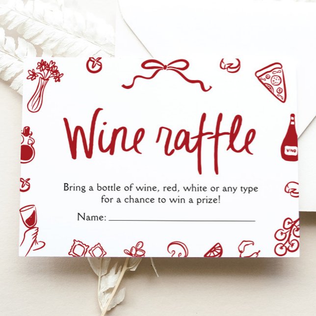 Modern Elegant Black Bow Vin Raffle Game Biljett Inbjudningar (Modern Elegant Black Bow Wine Raffle Game Ticket)