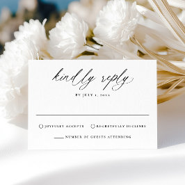 Modern Elegant Black Calligraphy Bröllop OSA Kort