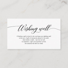 Modern Elegant Black calligraphy, Wishing well Tilläggskort