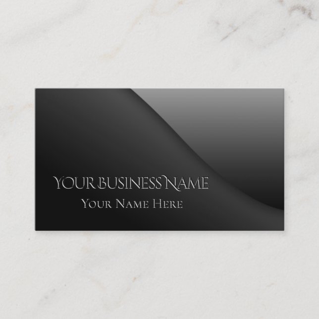 Modern Elegant Black Embossed Corporate Business Visitkort (Framsida)