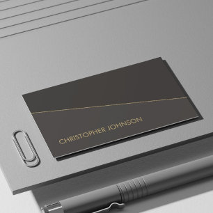 Modern Elegant Black Faux Guld Line Attorney Visitkort