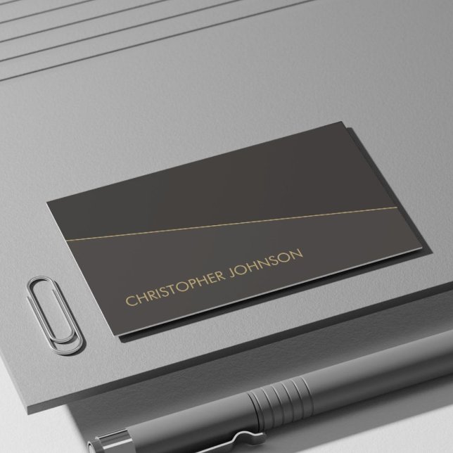 Modern Elegant Black Faux Guld Line Attorney Visitkort (Skapare uppladdad)