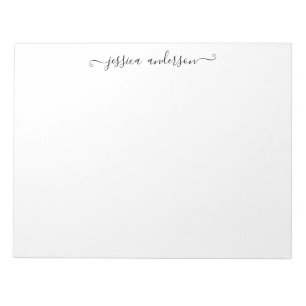 Modern Elegant Black Grått Feminine Girly Script Anteckningsblock