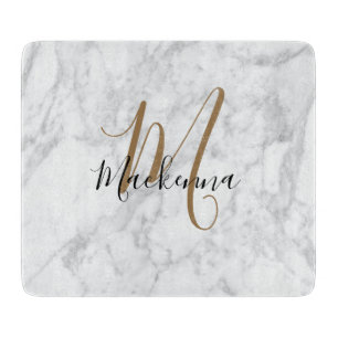 Modern Elegant Black Guld Monogram Luxury Marble