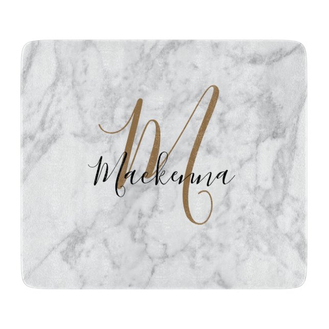 Modern Elegant Black Guld Monogram Luxury Marble (Framsidan)
