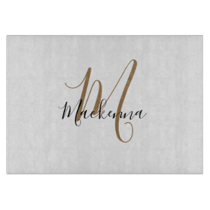 Modern Elegant Black Guld Monogram Script Namn